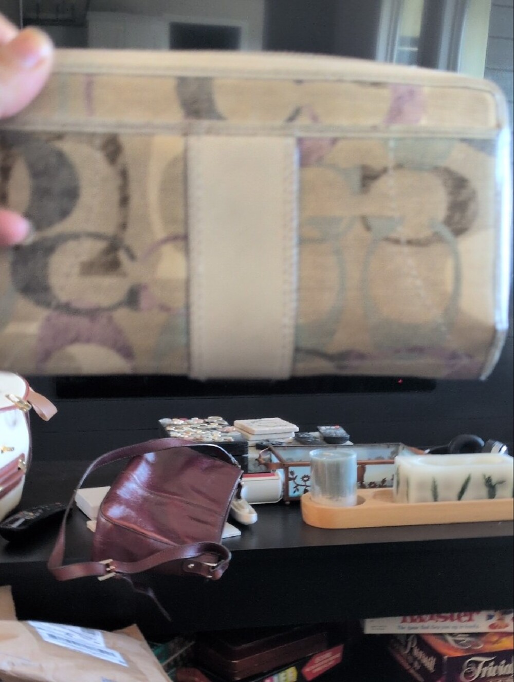 Coach Signature Canvas Wallet with Tan Leather Trim - Picture 5 of 11